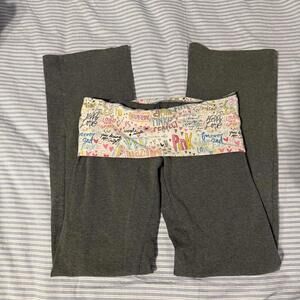 Y2K PINK Victoria's Secret Foldable Waist Flare Yoga Pants